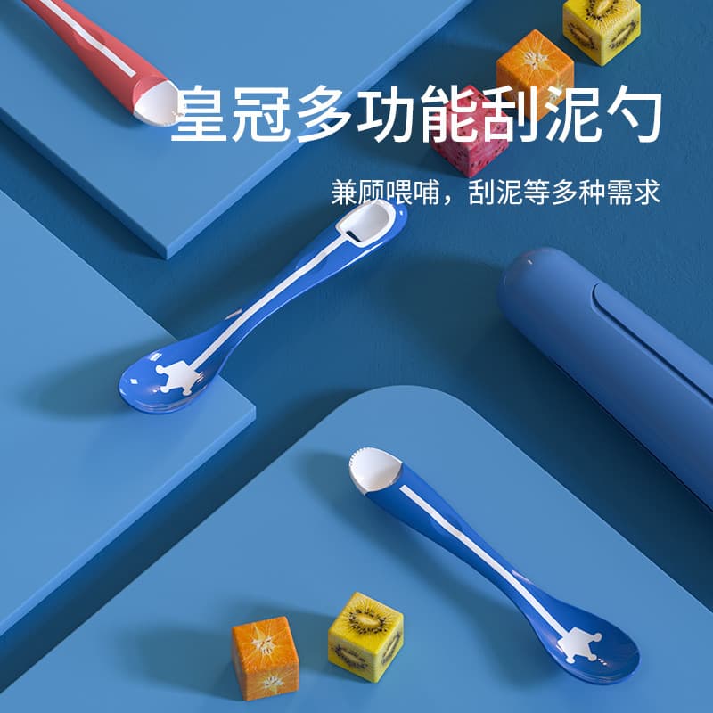 Manufacturer direct supply of baby spoon, baby learning to eat food supplement tool, children's tableware, fruit puree scraper, essential product