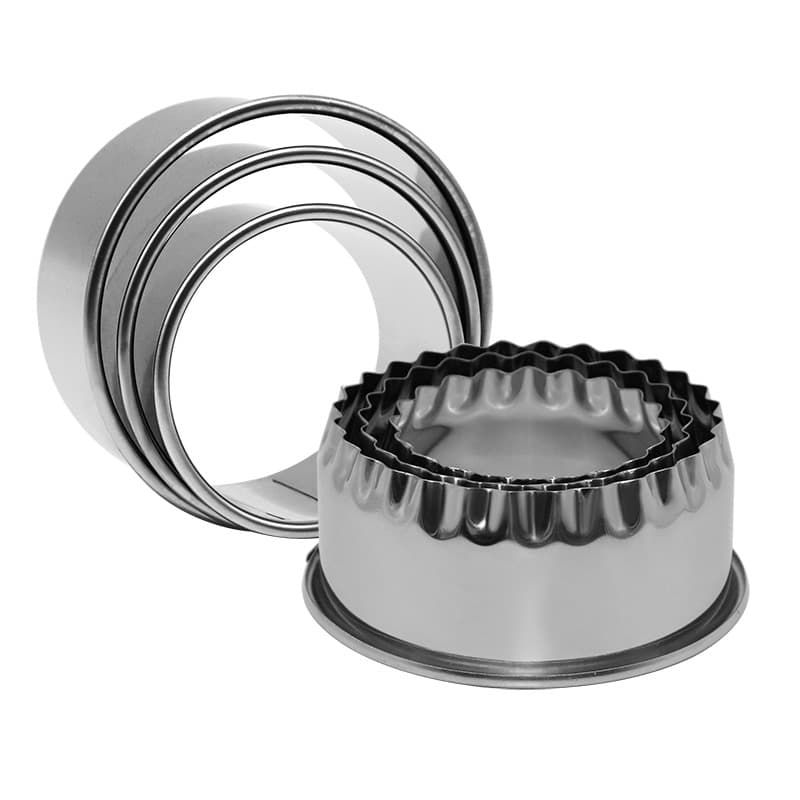Wholesale 3-Piece Round Dumpling Mold Stainless Steel Wonton Wrapper Mold Kitchen Cookie Cutter Biscuit Mold
