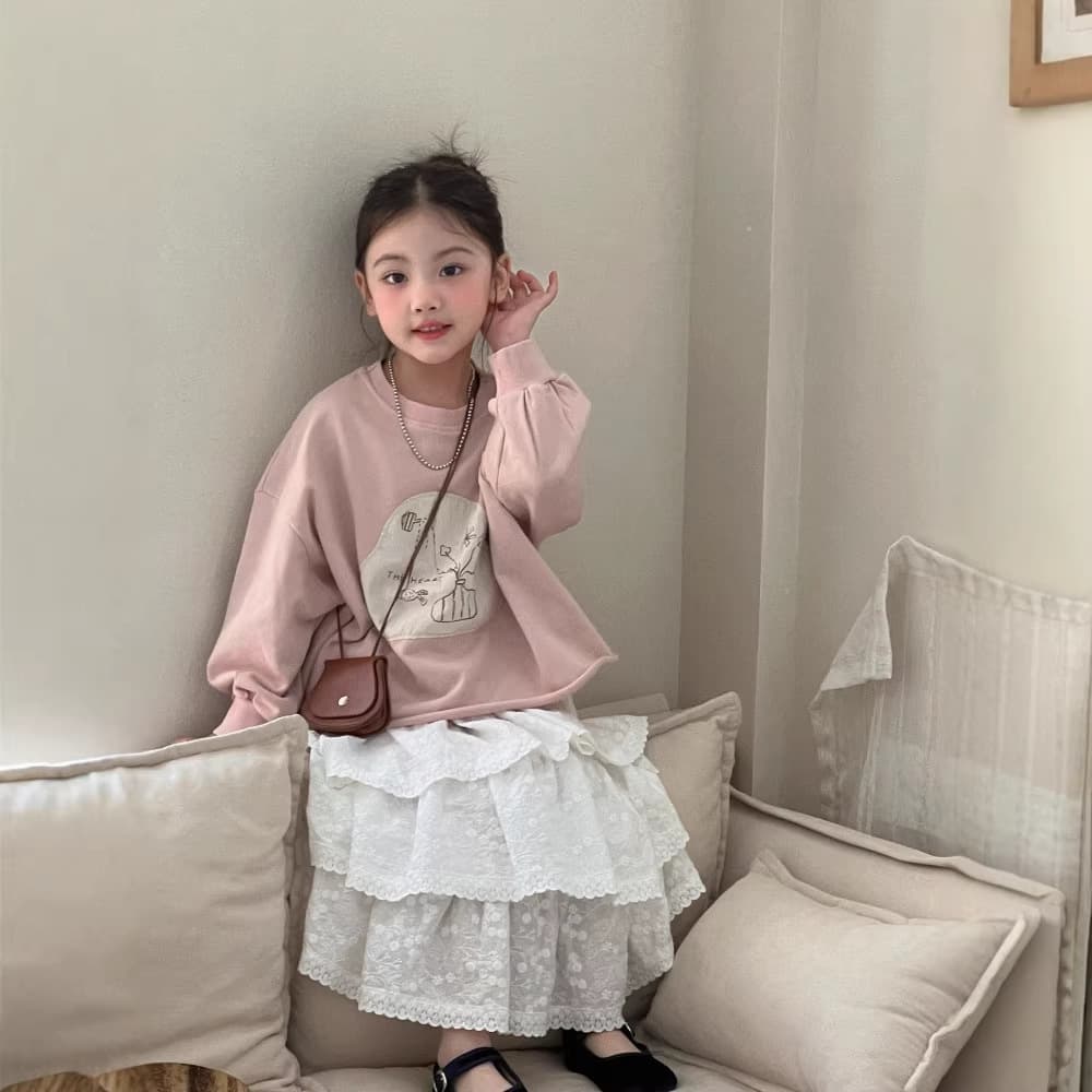 Korean children's clothing girls 2026 spring new children's Korean short sweatshirt girls design loose top trendy