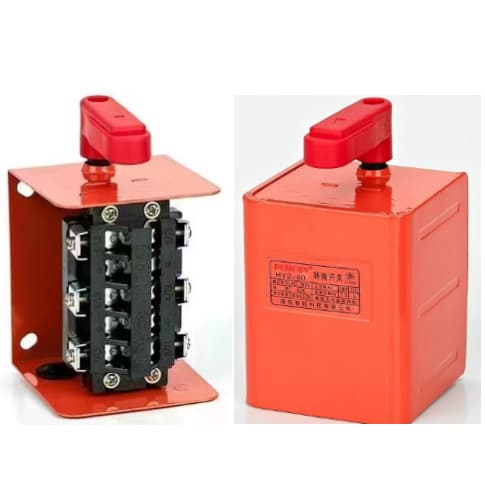 Reversing switch HY2-15 30 60 orange-red iron shell housing