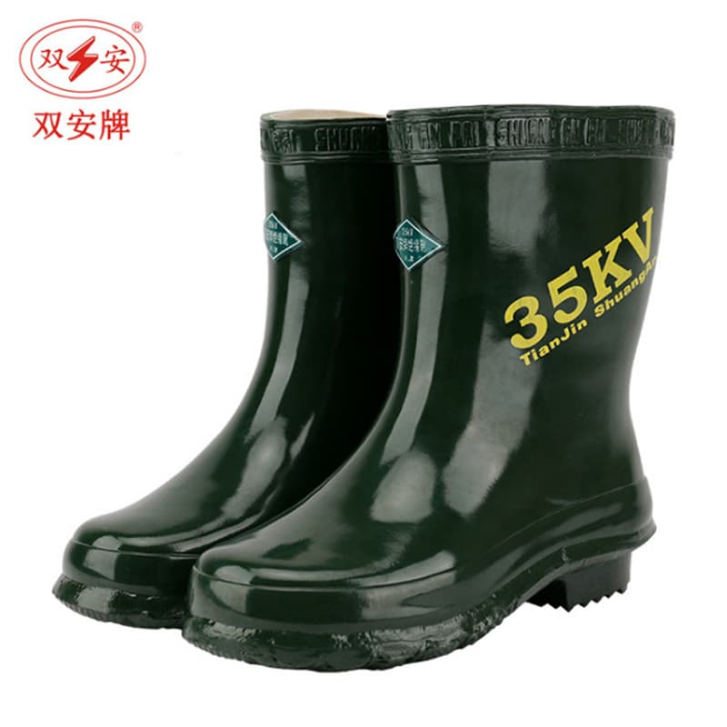 Shuang'an 35KV Insulated Boots, Electric High-Voltage Protective Rain Boots, Wear-Resistant Rubber Sole Slip-Resistant Unisex Insulated Protection