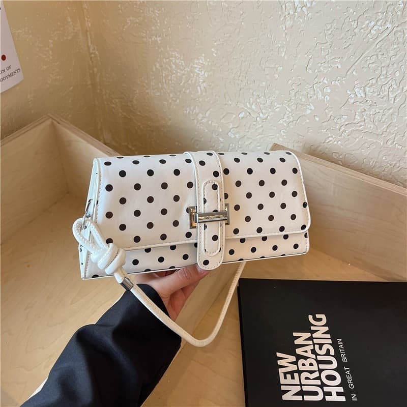 Stylish Polka Dot Handbag for Women 2026 Summer New Refined Shoulder Bag Commuter Handbag Small Square Bag