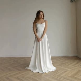 Cross-border Trade White Strapless Bridal Train Wedding Dress Backless Slim High-Waist Long Evening Gown High-End Niche Style