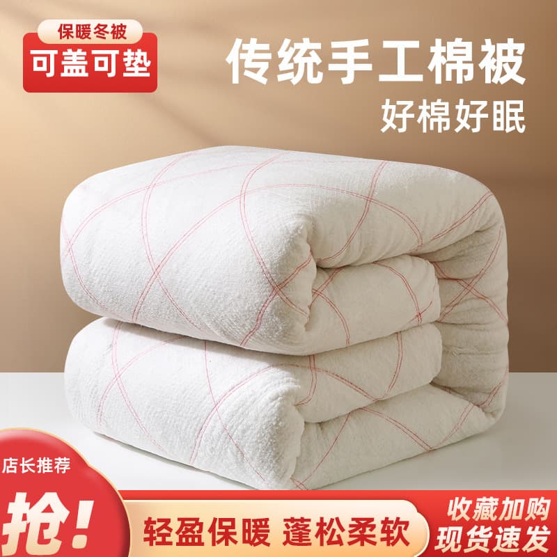Xinjiang Cotton Batting Bedding, Mattress Cotton Quilt, Thick Autumn/Winter Student Bedding, 10 Jin Quilt