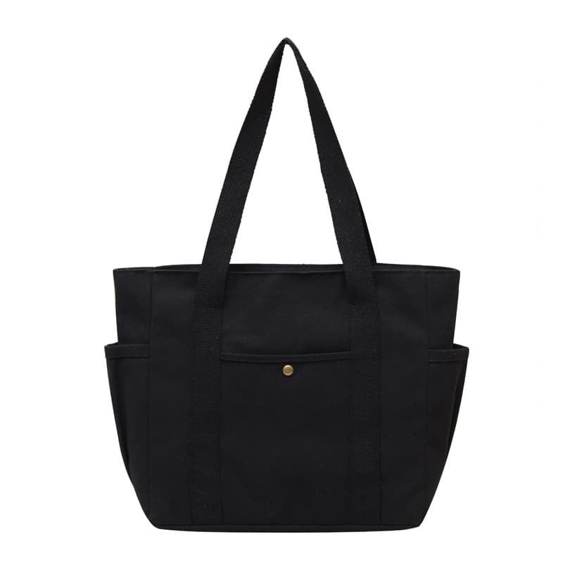Korean-style minimalist women's single-shoulder bag, 2026 summer new arrival, simple commuter solid color large-capacity tote canvas bag