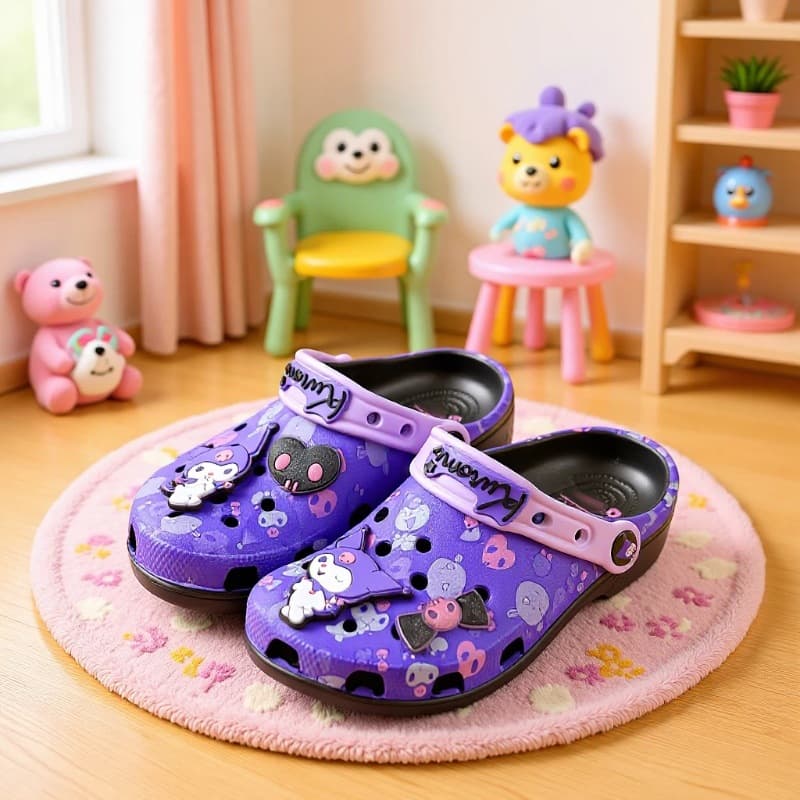 Crocs New Kuromi Crocs Sandals for Men, Women, and Kids, Cool Cartoon Fashion Sandals, Wholesale and Retail
