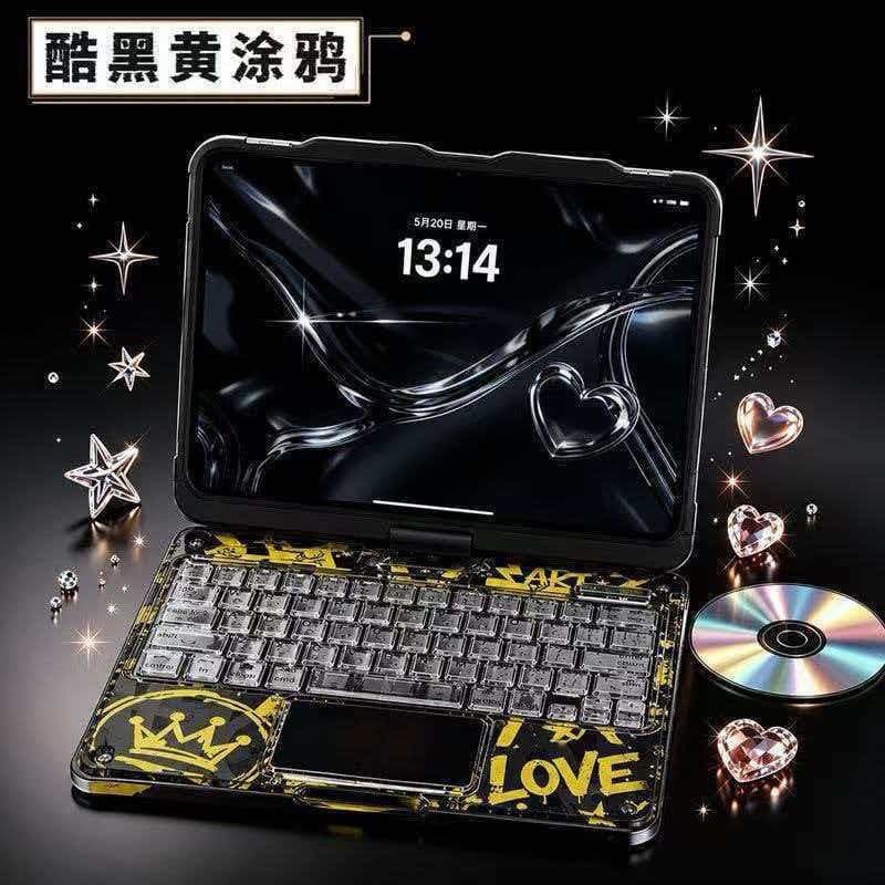 2025 New iPad Magic Keyboard Cyber Compatible with Apple iPad Pro 11/13 Inch Case Silent 10th Gen