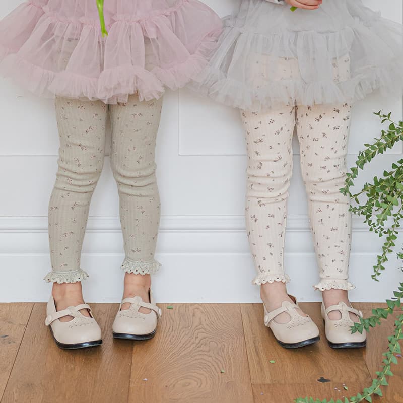 Girls' Leggings Spring 2025 New Strawberry Coral Korean Style Kids Girls Sweet Floral Print Stretchy Slim Fit Long Pants