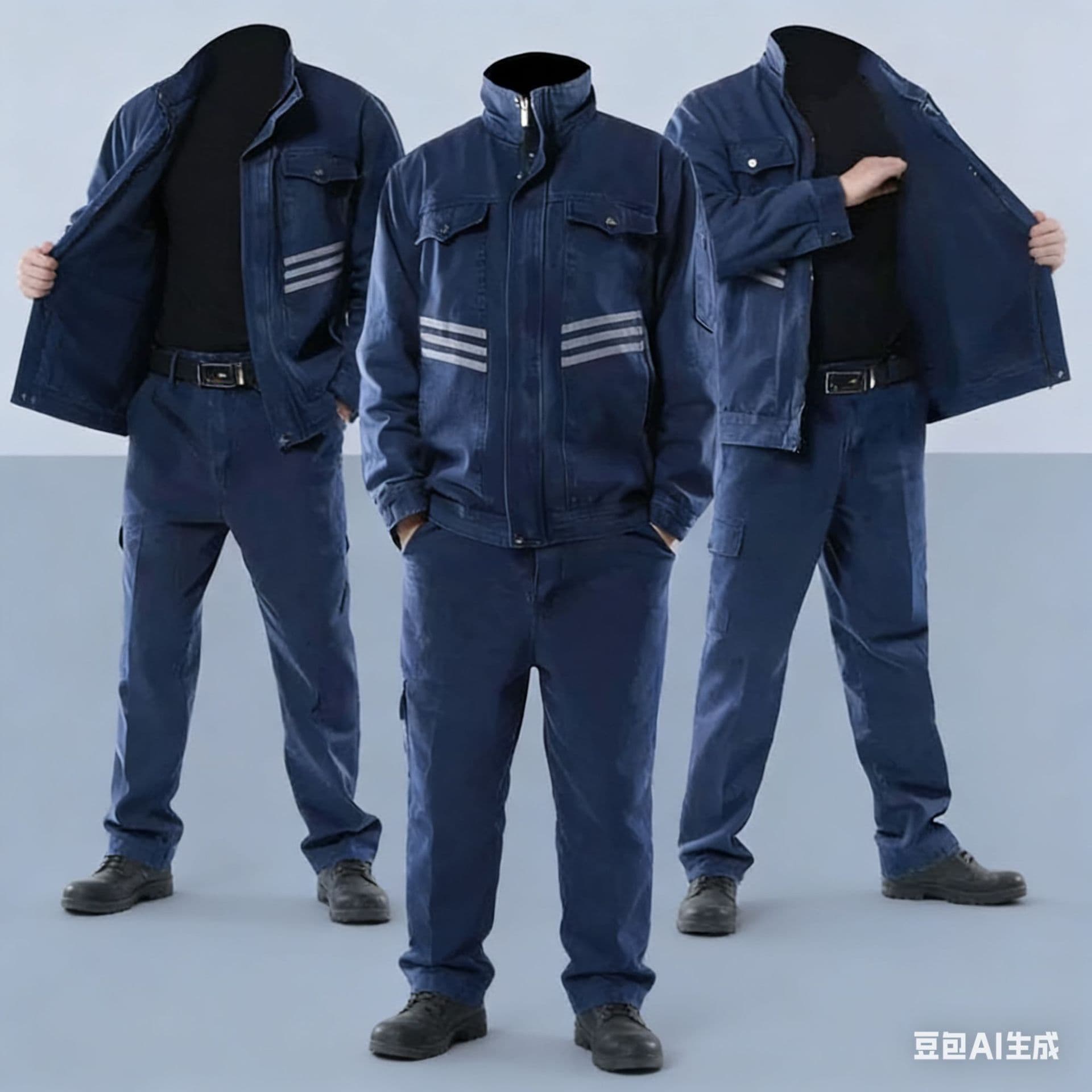 Denim work clothes suit men's State Grid electrician labor insurance clothing spring and autumn anti-scalding wear-resistant thickened labor insurance clothing