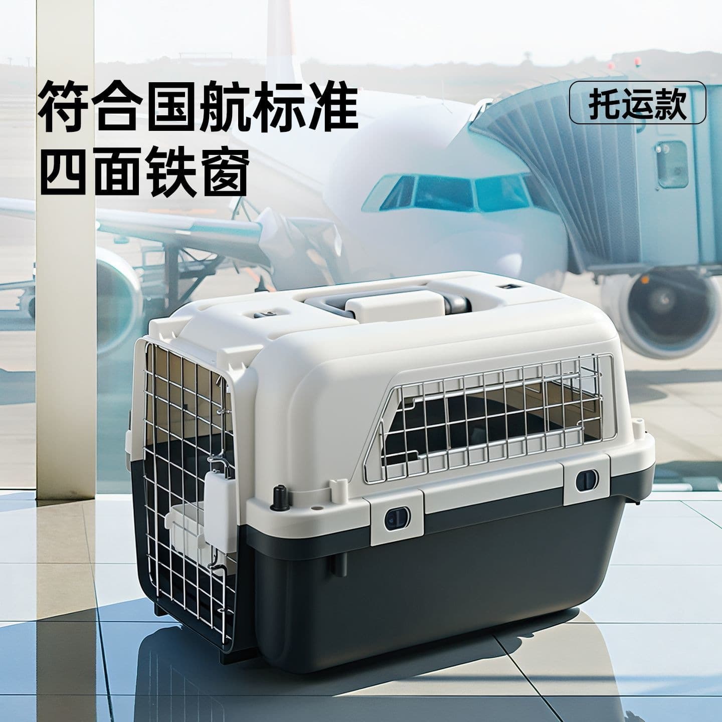 Touchdog Cat Portable Pet Airline Standard Carrier for Air Travel, Car Use, Breathable and Check-in Ready