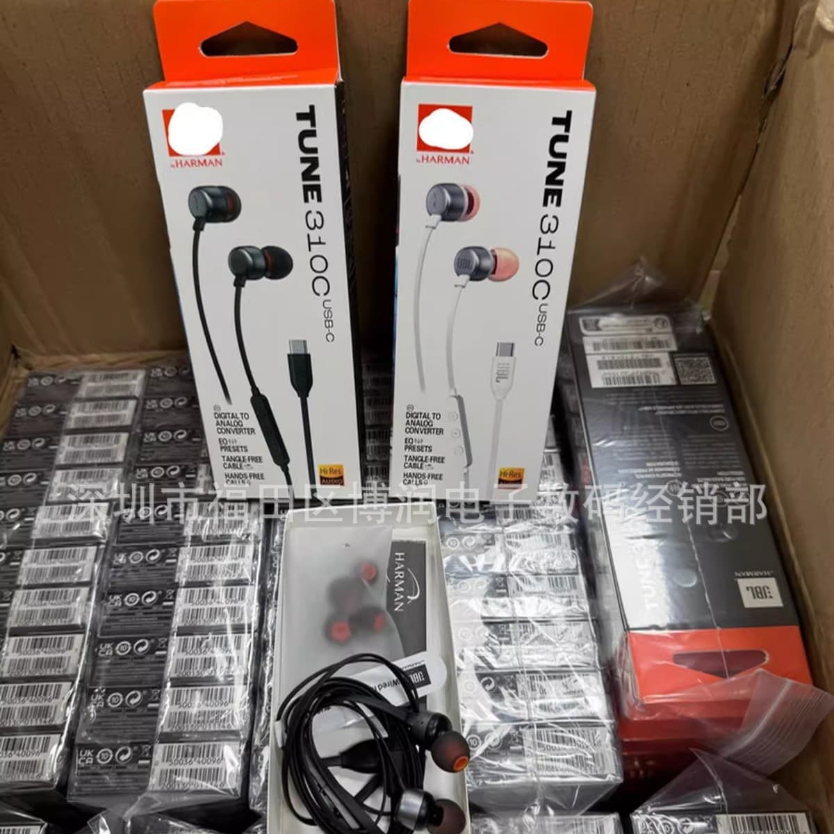 Best-selling export TUNE T310C in-ear tuning earphone with microphone, heavy bass, wired remote control, Type-C connector