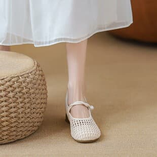 French Retro Mary Jane Shoes for Women 2026 New Dressy Summer Fashion Hollow Breathable Flats