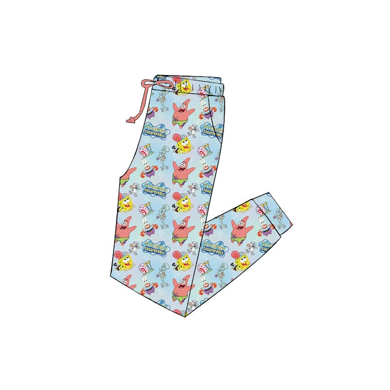 Cross-border wholesale custom children's full-print casual pants with drawstring design