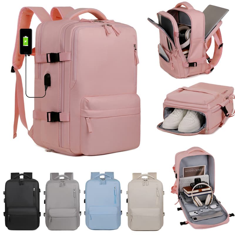 Travel Laptop Backpack for Men, Large Capacity Business Trip Bag, Water-Resistant USB Charging Computer Backpack, Lightweight Business