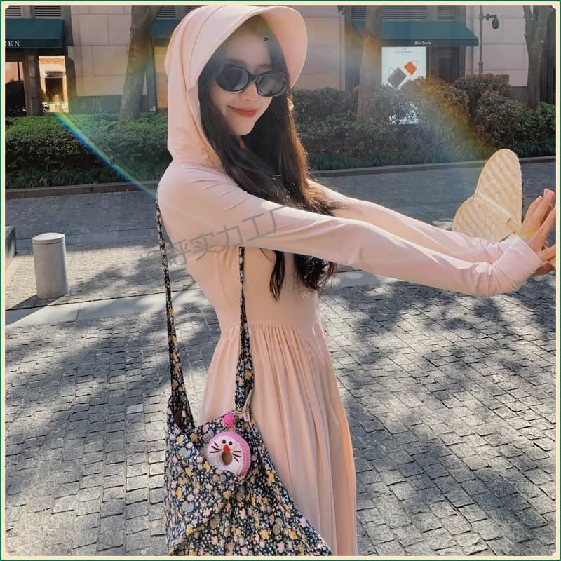 Women's Sun Protection Jacket 2025 New Summer Breathable UV Protection Outdoor Long Style Ice Silk Sunscreen Lightweight Coat