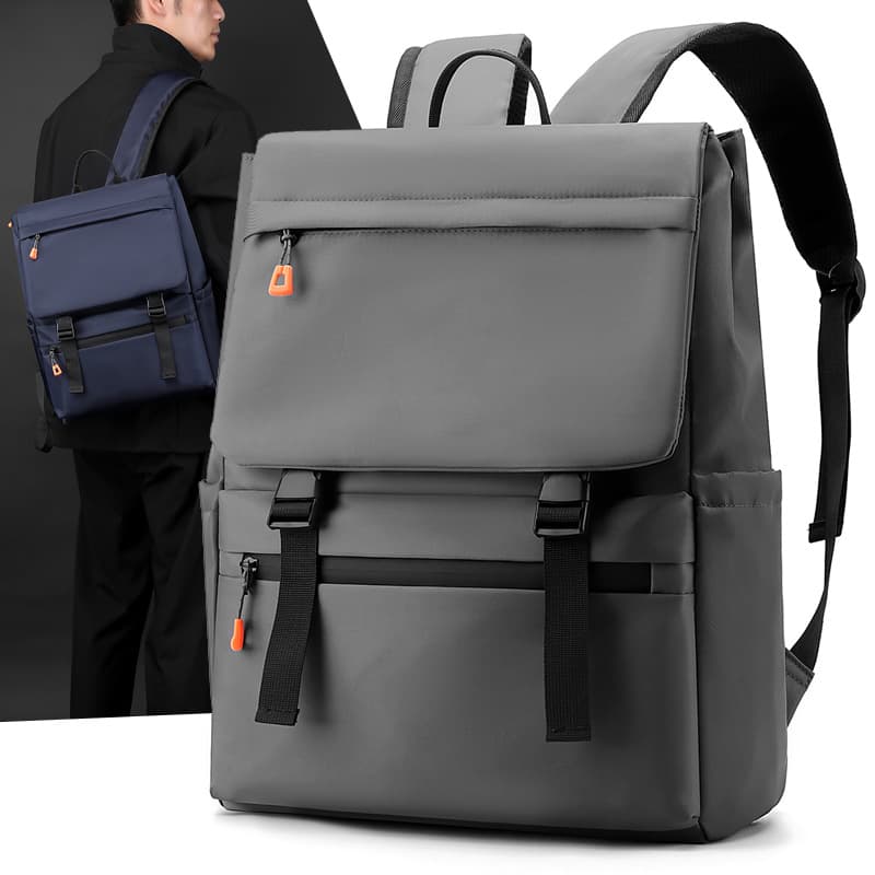 New Casual Backpack for Men Solid Color Minimalist Business Laptop Bag Outdoor Luggage Trolley Sleeve Travel Backpack Student Schoolbag