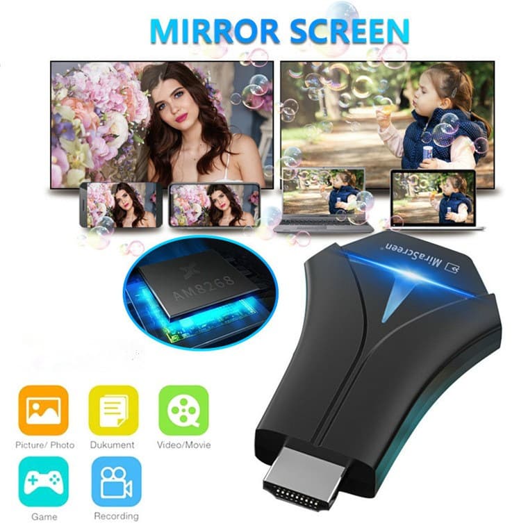 K12 Smartphone Wireless Screen Mirror HDTV HD Casting Projector TV Display Push Box