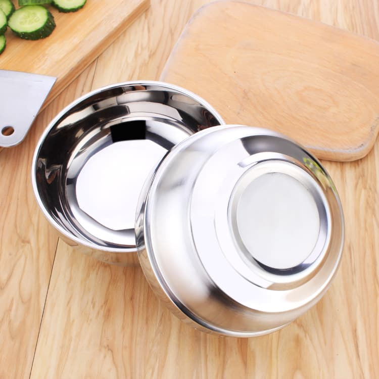 Thickened Double-Layer 304 Stainless Steel Bowl Ramen Bowl Household Soup Bowl Instant Noodle Bowl Round Salad Bowl Kids Bowl Wholesale