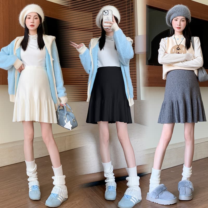 Maternity Midi Skirt for Fall/Winter, Knit Maternity Skirt, Casual Loose Fit, Short and Long Lengths Available