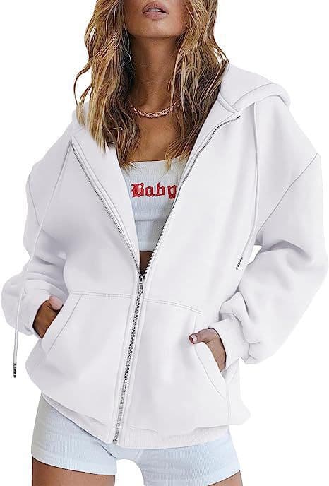 European and American fashion loose-fit unisex hooded zip-up cardigan, stylish and versatile long-sleeve hoodie jacket