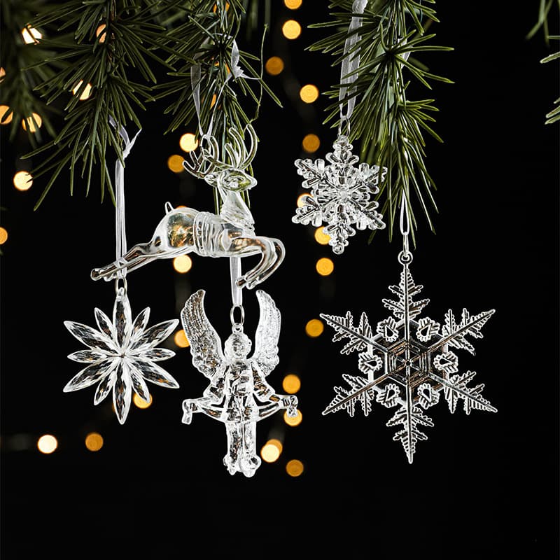 Acrylic transparent pendant, snowflake, reindeer, Instagram photo prop, Christmas decoration, Christmas tree ornament