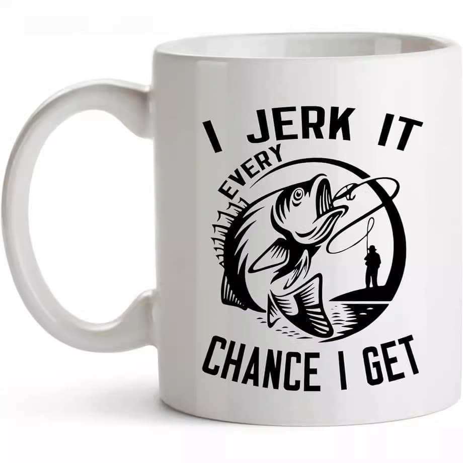 Cross-border Hot Selling Father's Day Gift Fisherman Ceramic Coffee Mug Father Tea Cup Fishing