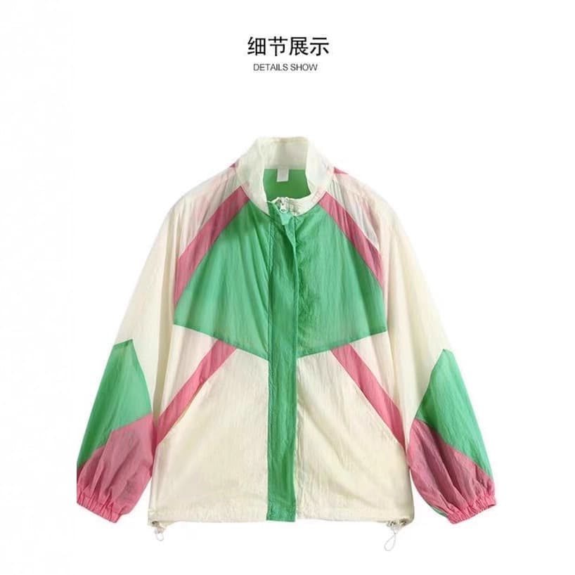 2025 New Kids Sun Protection Jacket Spring Summer Korean Style Air Conditioning Wear for Boys and Girls Trendy Color-Block Fashion Coat