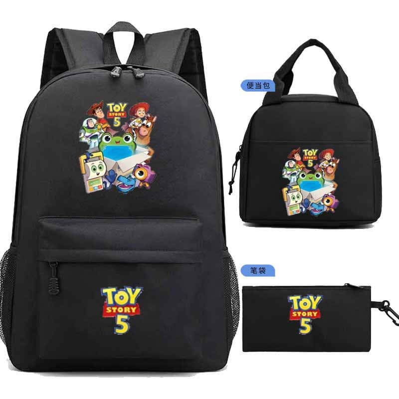 New Toy Story 5 Backpack Set for Primary and Secondary School Students, Lunch Bag, Pencil Case, 3-Piece Set