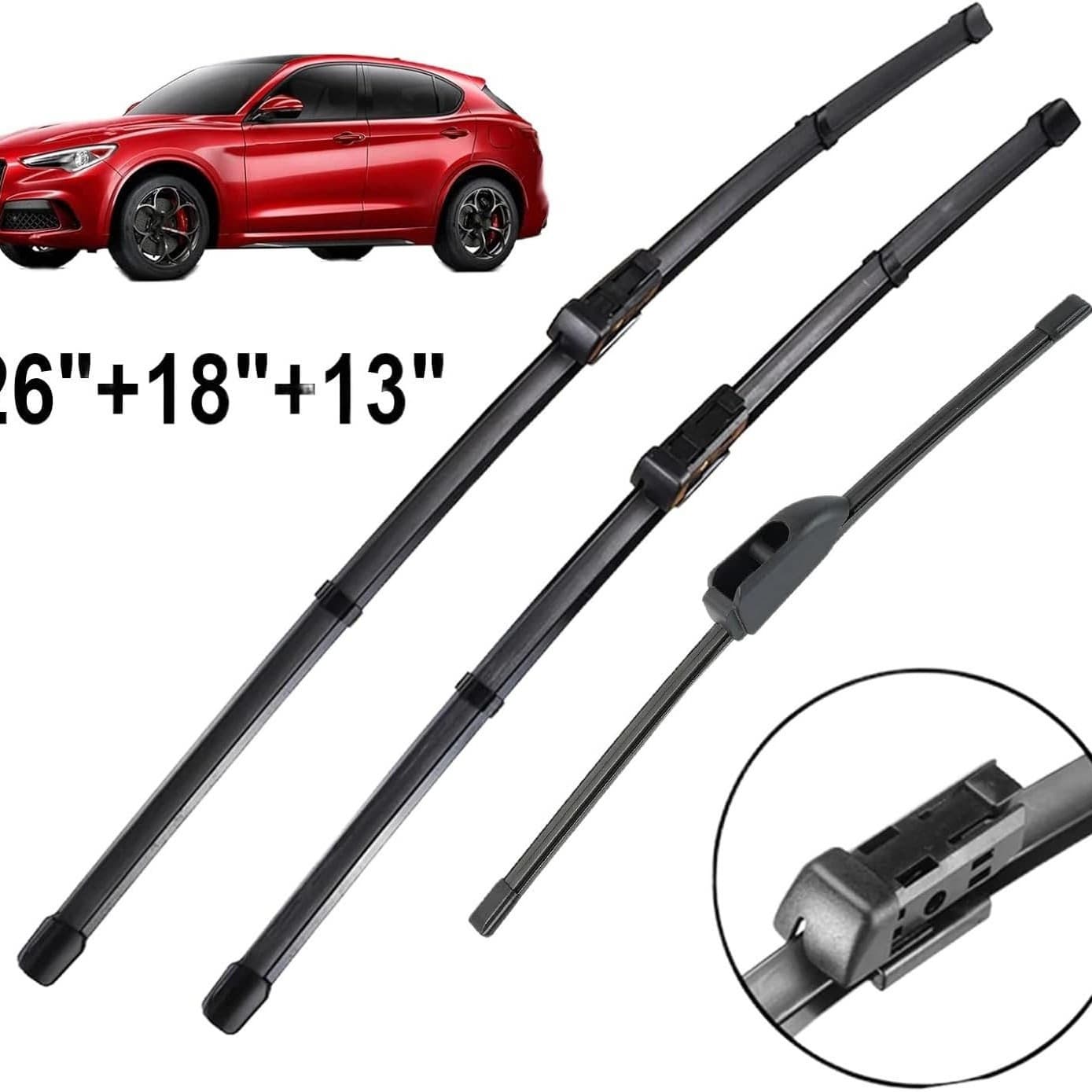 Suitable for Alfa Romeo Stelvio 2016-2022 26+18+13 wipers