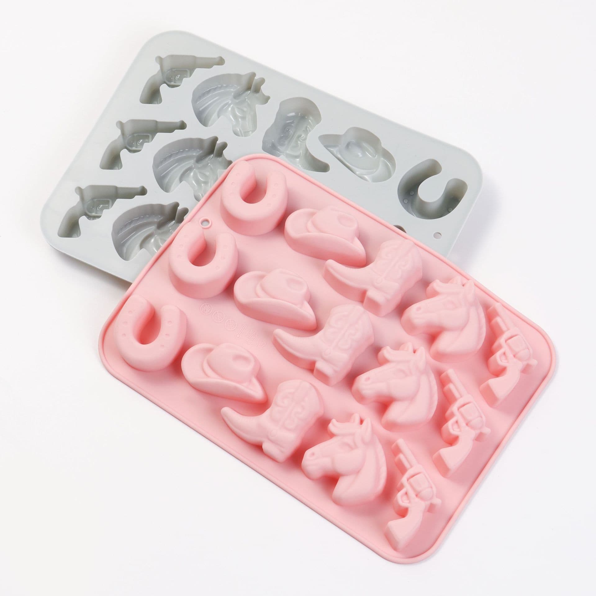 Cross-border 15-Cavity Western Cowboy Gummy Mold Baking DIY Chocolate Mold Sealing Wax Granule Wax Mold Silicone Mold