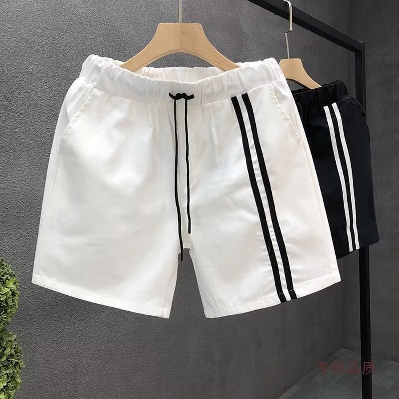 Shorts men's beach straight summer loose Korean style trend youth slim thin large pants color matching large pants