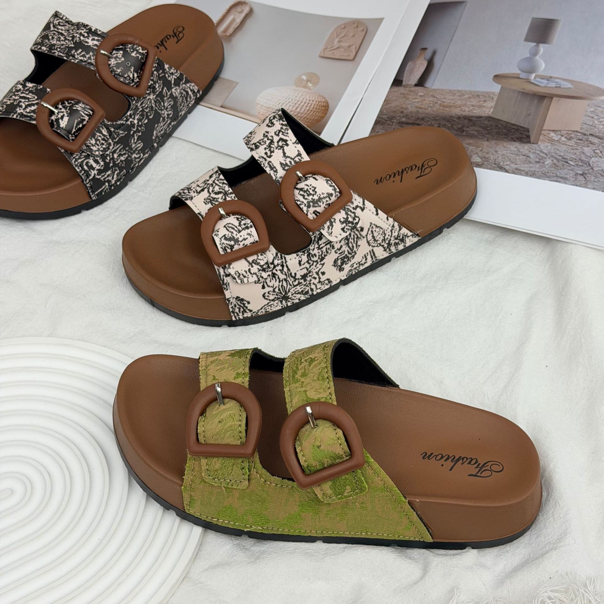 Thick-Soled Birkenstock Slippers for Women, Summer Outdoor Wear, 2026 New Super Popular Sandals, Women's Flat Beach Birkenstock Sandals