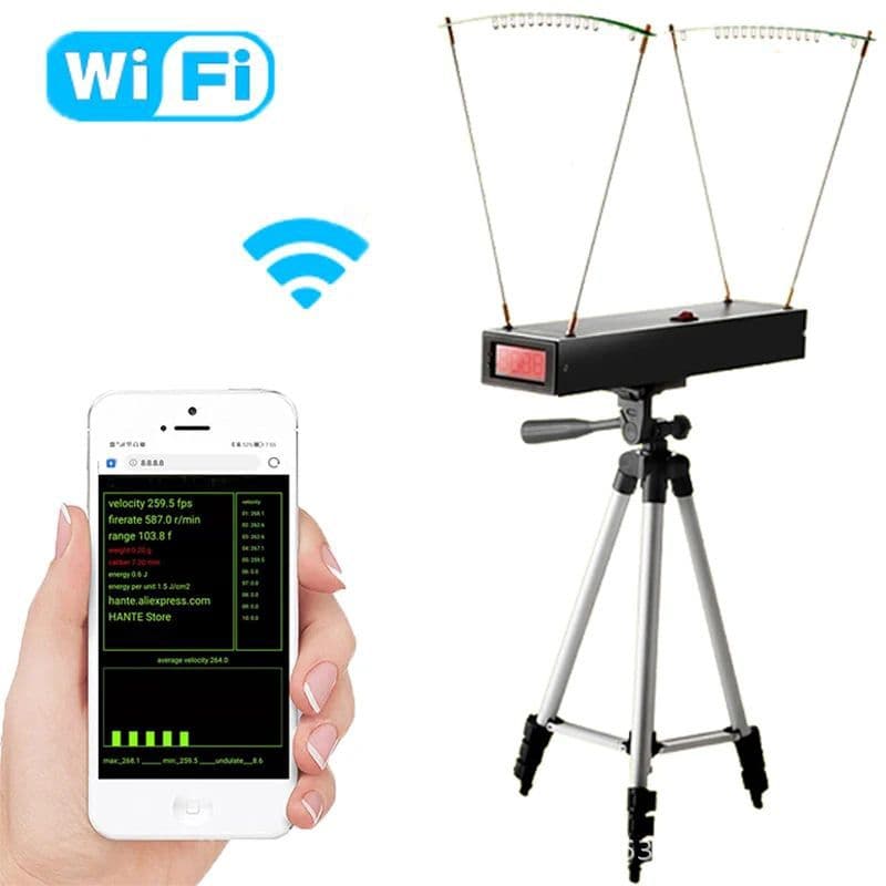 Sky Screen Slingshot Chronograph with WiFi, 30-9999fps Speedometer, Intelligent Shooting Code Meter Version, High Precision