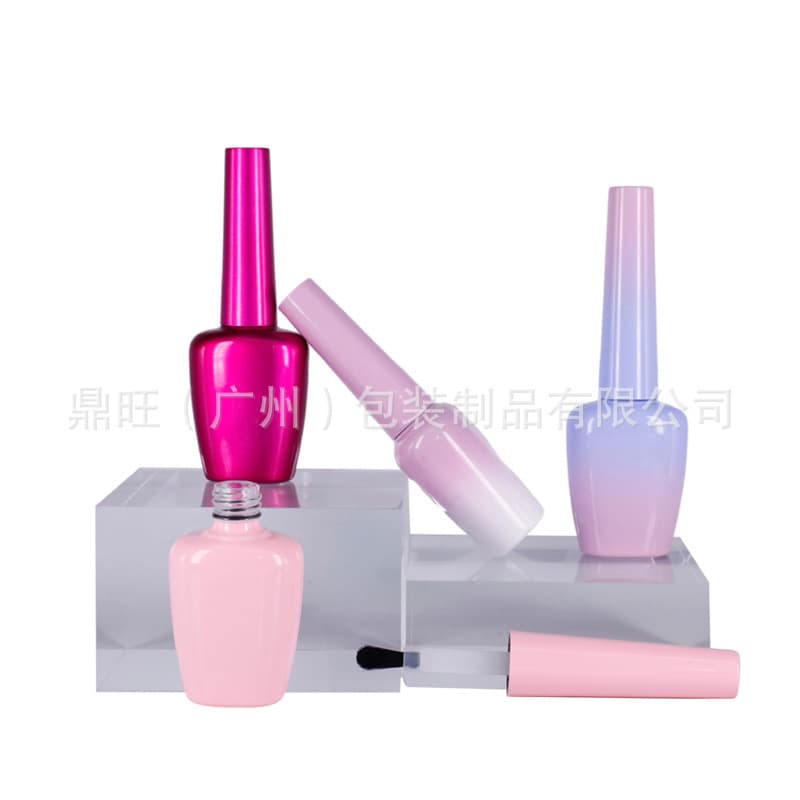 Factory Wholesale 12ml Empty Nail Gel Bottles, Nail Gel Manicure Bottles, Customizable Empty Glass Nail Polish Bottles