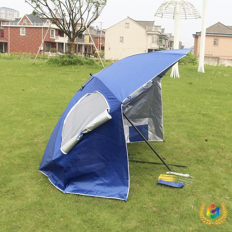 ✅ Cross-Border 2.4-Meter with Window Ventilation Windproof Outdoor Portable Beach Fishing Dual-Use Tent Umbrella Beach