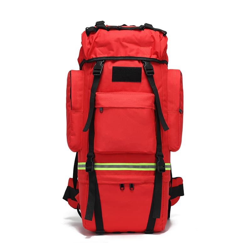 Large Capacity Outdoor Tactical Backpack Waterproof Hiking Camping Emergency Rescue Backpack Red Multi-functional Backpack