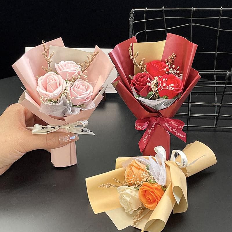 Rose Mini Pocket Bouquet for Valentine's Day, Qixi Festival, Mother's Day, Artificial Flower Souvenir Gift Box Decor