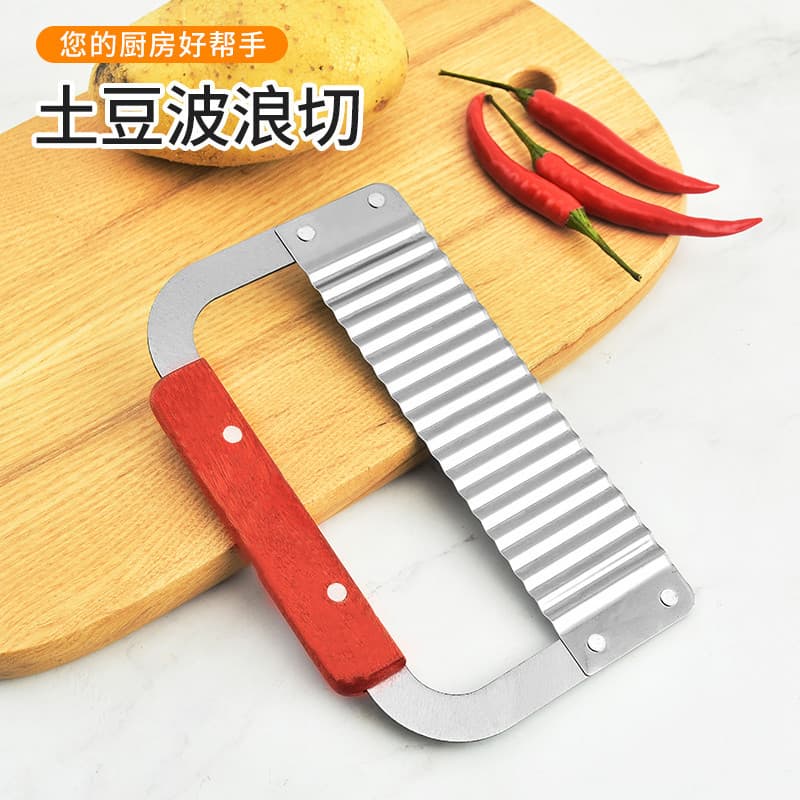 Stainless Steel Potato Cutter, French Wave Crinkle Knife, Wolf Tooth Potato Cutter, Deep Corrugated French Fry Slicer, Soap Cutter in Stock