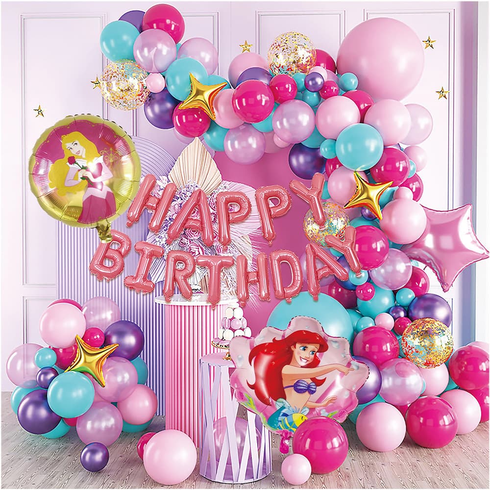 Cross-border Snow White Theme Balloon Set Mickey Minnie Kids Birthday Party Latex Balloon Set