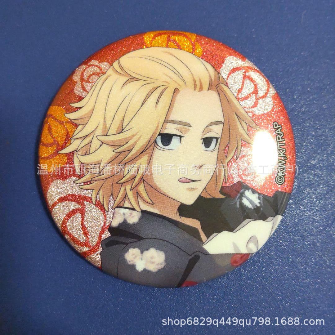 Tokyo Revengers Manjiro Sano Wrapping Glitter AGF Badge, Chifuyu Matsuno AGF Glasses Glitter Can Badge