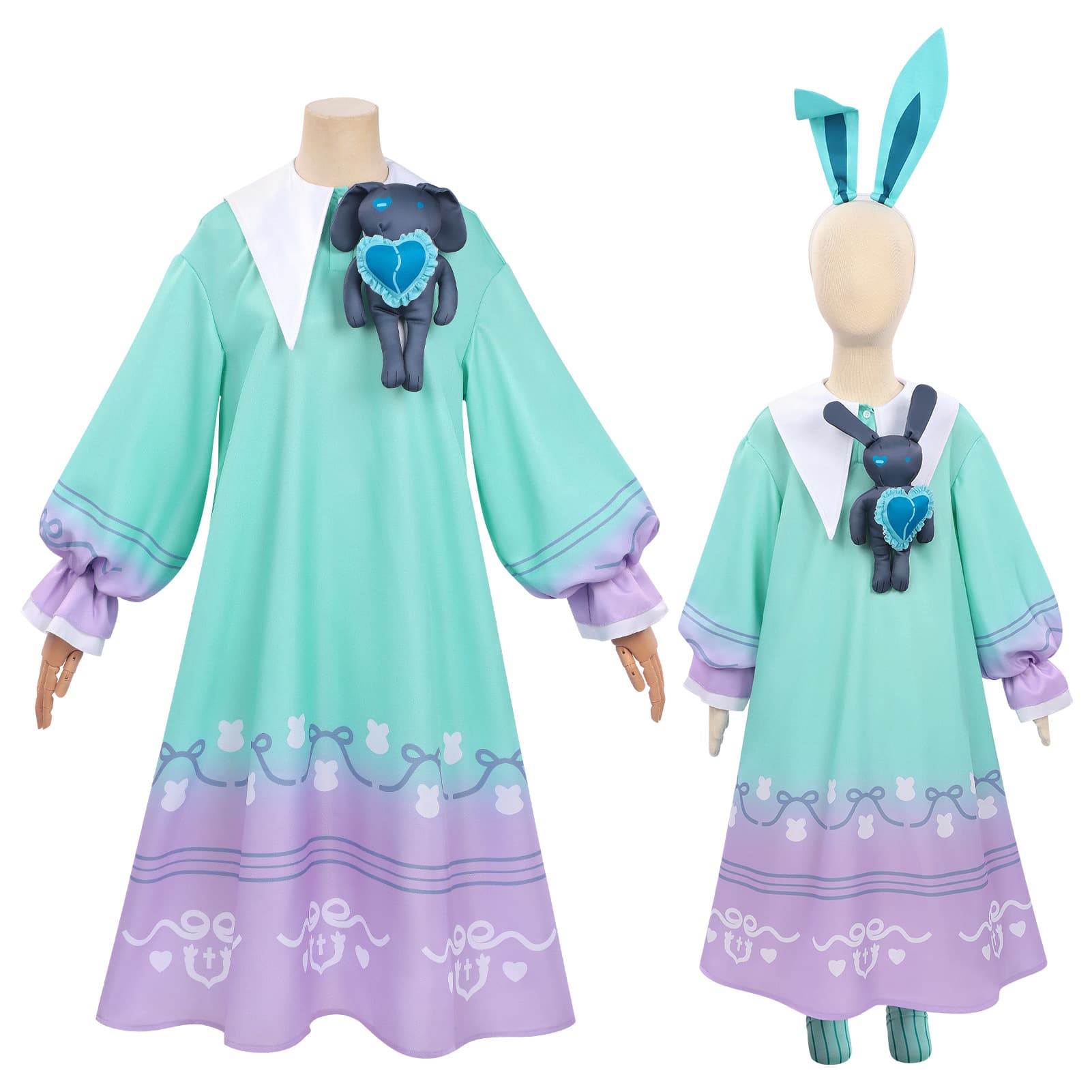 Spot Eggboy transfer student Dorothy COS clothing gradient long-sleeved nightgown game same style full skirt for adults and children