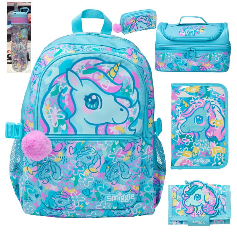 Australia Smiggle School Backpack for Kids, Large Capacity Cartoon Backpack, Outdoor Casual Bag