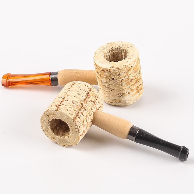 Corn Cob Pipe for Guests, Beginner-Friendly Disposable Corn Cob, Corn Stem Pipe in Straight Style, Small/Medium/Large Sizes