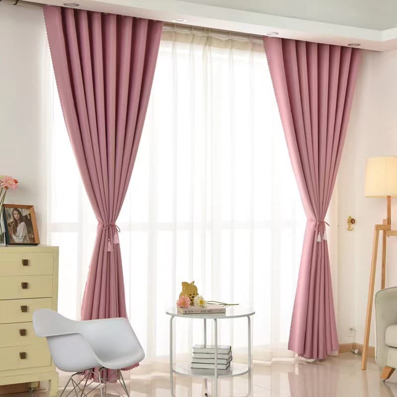 Factory Direct Sales Thickened Single-sided Gloss Blackout Fabric Curtain Fabric Project Curtain Fabric