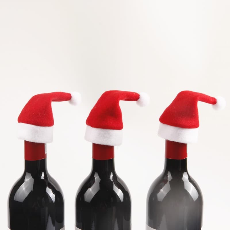 2025 New Mini Christmas Hat Bottle Cap, Small Christmas Hat, Christmas Knife and Fork Cover, Christmas Decoration Accessories