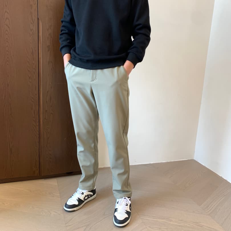 Family Benefits: Niaojia Same Style Light Outdoor Windproof and Water-Resistant Fleece Straight-Leg Casual Pants for Men H012303