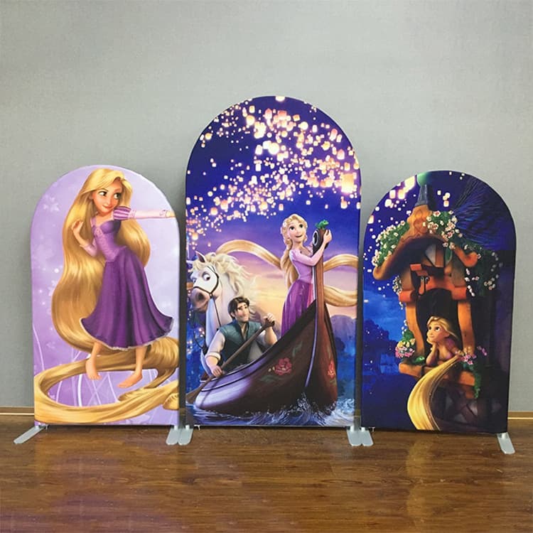 Children's birthday arched background board, engagement party layout background wall, wedding background wall scene decoration polyester cloth