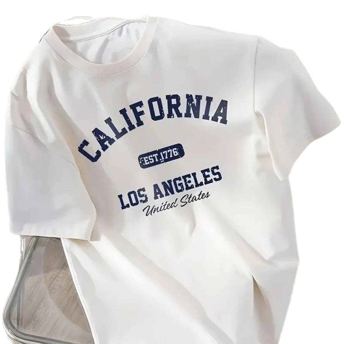 Women's Cotton T-Shirt Short Sleeve Loose Round Neck Summer Letter Print Half Sleeve American Style Full Cotton Tee
