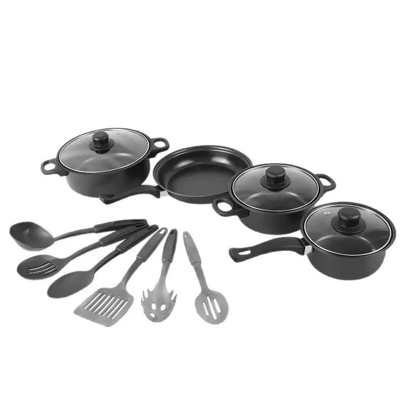 Best-selling Cross-border 13-Piece Cookware Set with Spatula, Non-stick Stockpot, Milk Pan, Frying Pan, Granite Stone Pot, Multi-piece Cookware Set