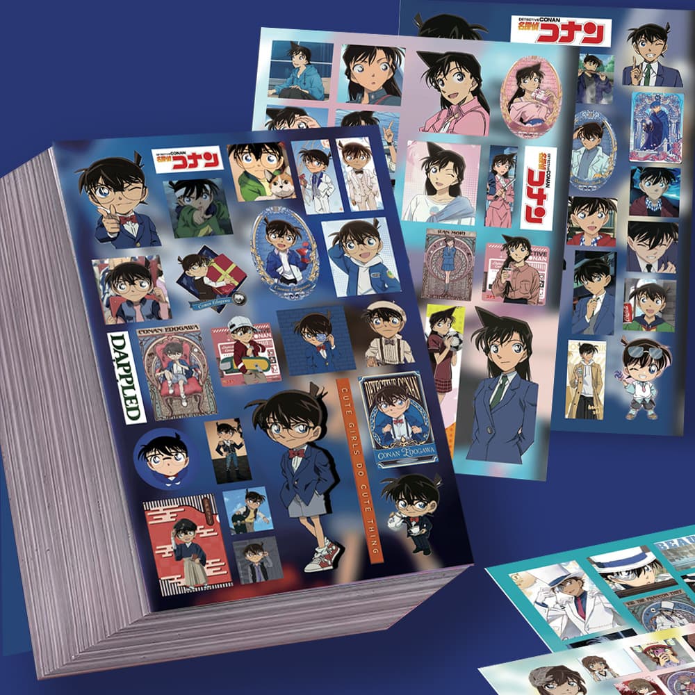 8 Detective Conan Cut Film Stickers Edogawa Conan Haibara Ai Anime Journal Material Waterproof Stickers